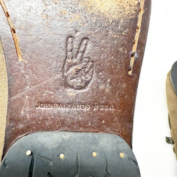 John Varvatos Tan Suede Loafers Driving Shoes Men's US Size 9.5 VGUC Slip On - Picture 7 of 10